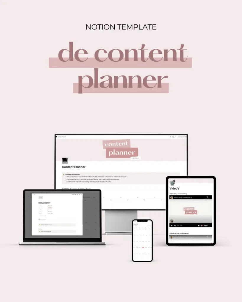 Notion Template content planner